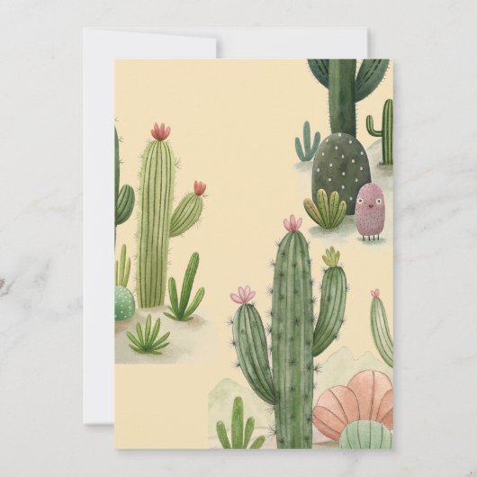 Desert Oh Cactus Boy Boho Arch Baby shower Kaart (Achterkant)