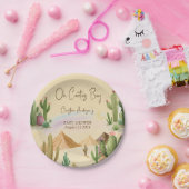 Desert Oh Cactus Boy Boho Arch Baby shower Papieren Bordje (Feest)