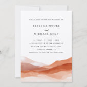 Desert Ombre Terracotta Roest Waterverf bruiloft Kaart (Voorkant)