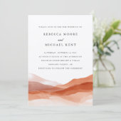 Desert Ombre Terracotta Roest Waterverf bruiloft Kaart (Staand voorkant)
