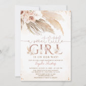 Desert Orchid Boho Pampas Grass Girl Baby shower Kaart (Voorkant)