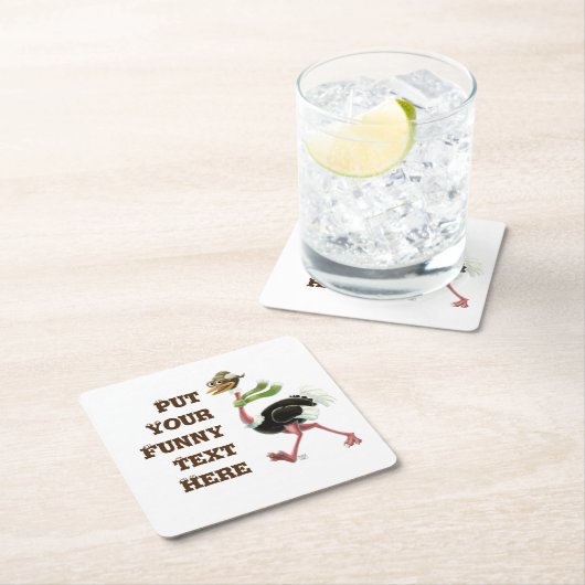 Desert Ostrich Runner Kartonnen Onderzetters (Insitu)