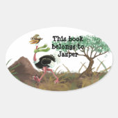 Desert Ostrich Runner Ovale Sticker (Voorkant)