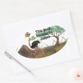 Desert Ostrich Runner Ovale Sticker (Envelop)