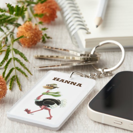 Desert Ostrich Runner Sleutelhanger (Voorkant Rechts)