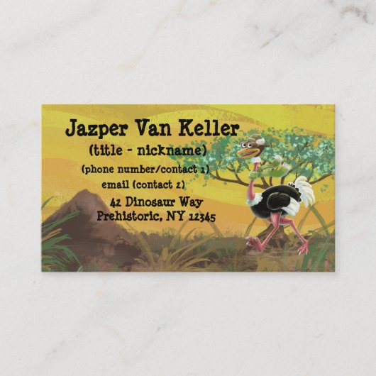 Desert Ostrich Runner Visitekaartje (Voorkant)