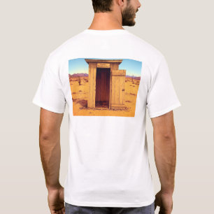 Desert Outhouse mannen wit T-shirt terug