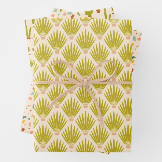 Desert Palm Botanicals, Cactussen en Terrazzo - Cr Inpakpapier Vel (In situ)