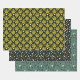Desert Palm Botanicals, Palmbomen en Terrazzo Inpakpapier Vel
