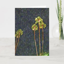 Desert Palms bij Night Wenskaart Kaart