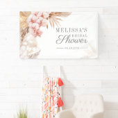 Desert Pampas Grass Boho Pink Floral Vrijgezellenf Spandoek (Insitu)