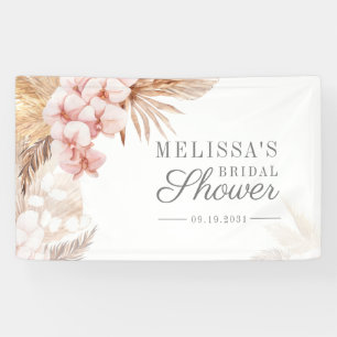 Desert Pampas Grass Boho Pink Floral Vrijgezellenf Spandoek