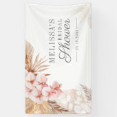 Desert Pampas Grass Boho Pink Floral Vrijgezellenf Spandoek (Verticaal)