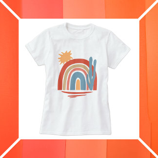 Desert Peach - abstract zuidwestmotief T-shirt