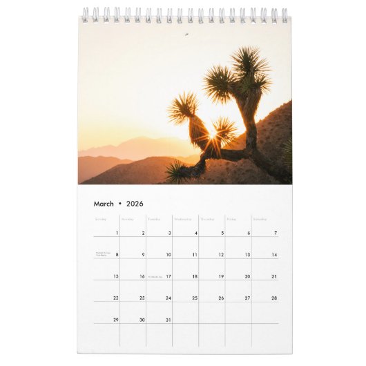 Desert Photo Gift met Cactus Kalender (Mar 2026)