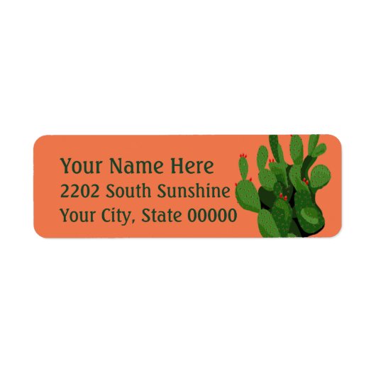 Desert Prickly Pear Arizona Return Address Label (Voorkant)