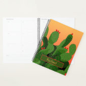 Desert Prickly Pear Cactus Sunset Personalized Planner (Display)