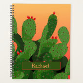 Desert Prickly Pear Cactus Sunset Personalized Planner (Voorkant)
