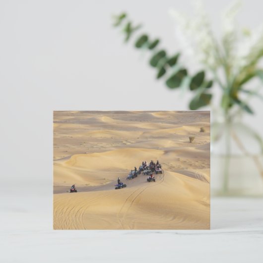 Desert quad-fietsen, Dubai Briefkaart (Staand voorkant)