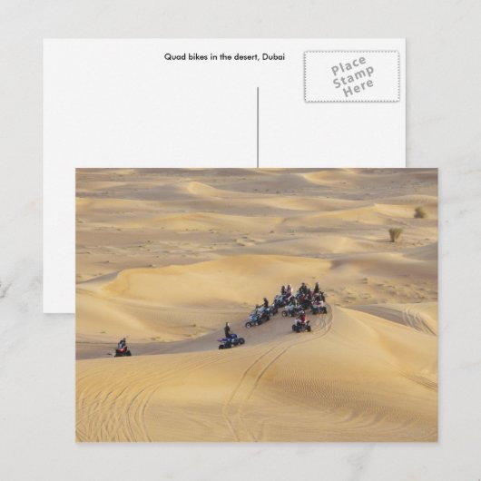 Desert quad-fietsen, Dubai Briefkaart (Voorkant / Achterkant)