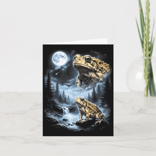 Desert Rain Frog Howling At Moon 90s Retro Kaart (Voorkant)