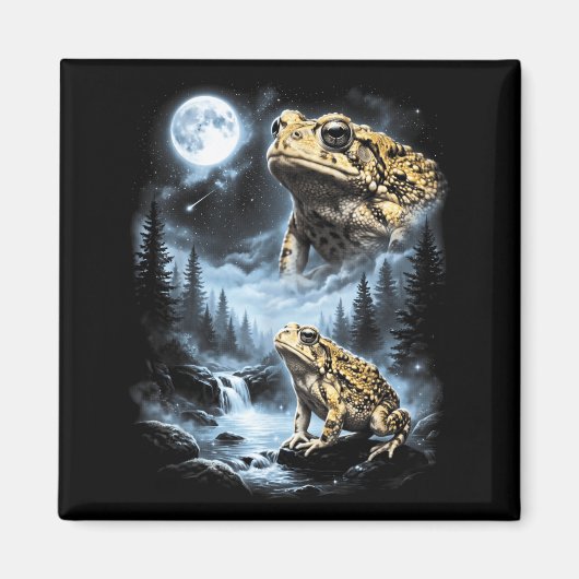 Desert Rain Frog Howling At Moon 90s Retro Magneet (Voorkant)