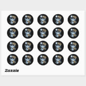 Desert Rain Frog Howling At Moon 90s Retro Ronde Sticker (Vel)