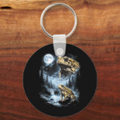 Desert Rain Frog Howling At Moon 90s Retro Sleutelhanger (Voorkant)