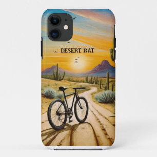 Desert Rat Cycling Mountainbike Zonsondergang Cust Case-Mate iPhone Case