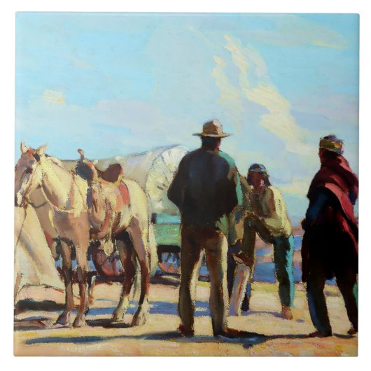 “Desert Rendezvous” door Carl Oscar Borg Tegeltje (Voorkant)