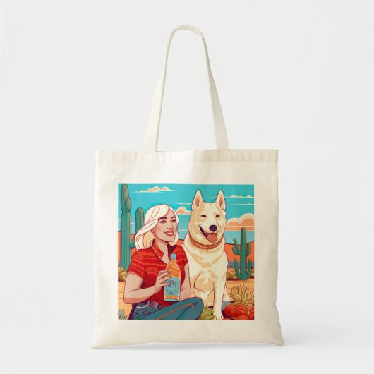 Desert Rescue Dog, Tequila en vrouwelijkheid Print Tote Bag (Voorkant)