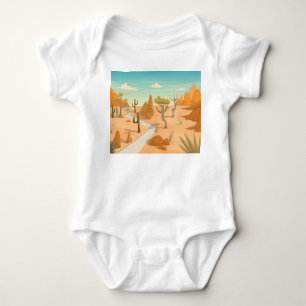 Desert Road Landscape: Cartoon . Romper