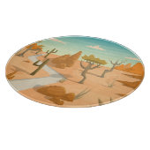 Desert Road Landscape: Cartoon . Snijplank (Hoek)
