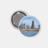 Desert Rock Lighthouse, Maine Round Magnet (Voorkant / Achterkant)