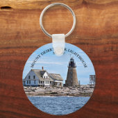 Desert Rock Lighthouse, Maine Round Sleutelhanger (Voorkant)