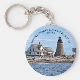 Desert Rock Lighthouse, Maine Round Sleutelhanger