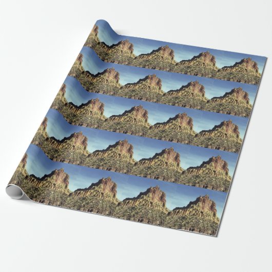 Desert Rock Mountain Peak Landscape Foto Cadeaupapier (Uitgerold)