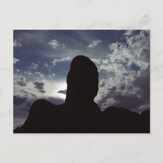 Desert Rock Silhouette: Arches National Park Foto Briefkaart (Voorkant)