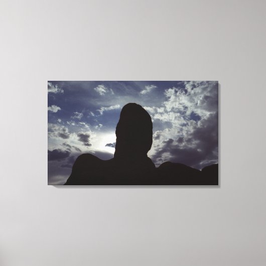 Desert Rock Silhouette: Arches National Park Foto Canvas Afdruk (Voorkant)
