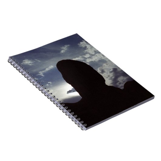 Desert Rock Silhouette: Arches National Park Foto Notitieboek (Rechterzijde)