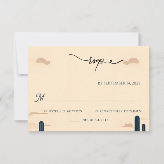 Desert Rodeo Retro Paard Rustieke Westerne bruilof RSVP Kaartje (Voorkant)