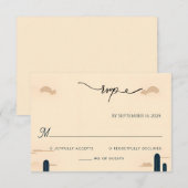 Desert Rodeo Retro Paard Rustieke Westerne bruilof RSVP Kaartje (Voorkant / Achterkant)