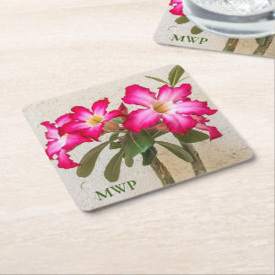 Desert Roos Bloemen Papier Onderzetter
