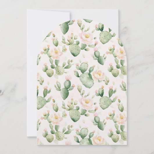 Desert Roos Cactus Monogram Trouwen Kaart (Achterkant)