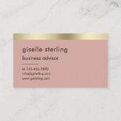 Desert Roos Luxury Faux Gold Folie Monogram Visitekaartje (Achterkant)