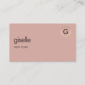 Desert Roos Luxury Faux Gold Folie Monogram Visitekaartje (Voorkant)