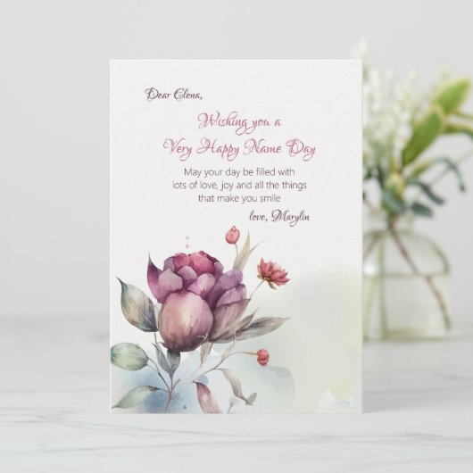 Desert Roos naam dag Kaart (Staand voorkant)