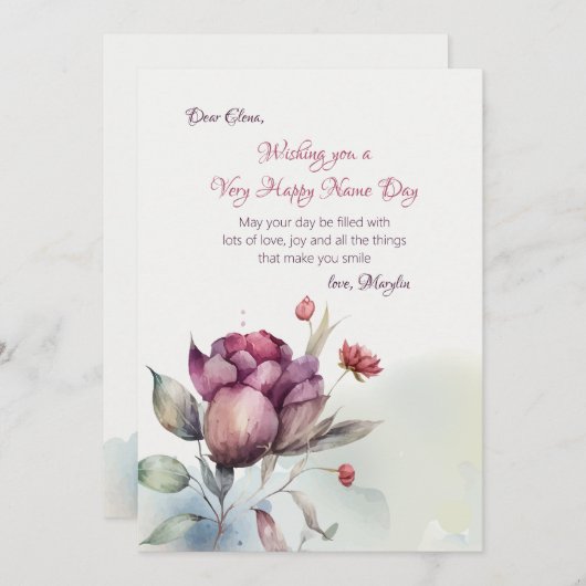 Desert Roos naam dag Kaart (Voorkant / Achterkant)