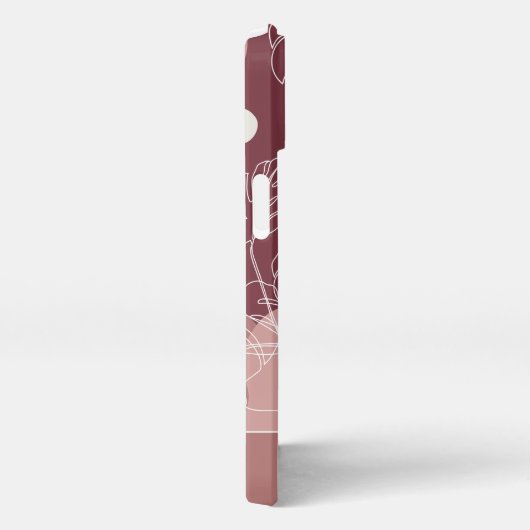 Desert Roos Roze Boho Tropisch Monstera Leaf iPhone Hoesje (Rechterkant)