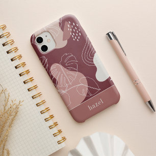 Desert Roos Roze Boho Tropisch Monstera Leaf iPhone 13 Hoesje